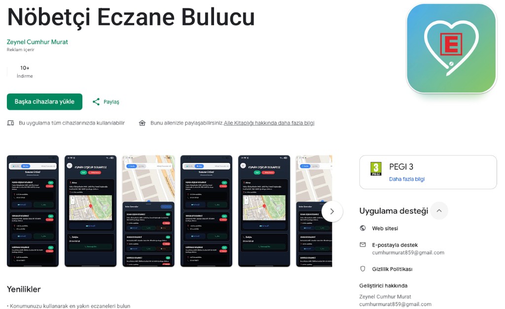 NöbetçiEczaneBulucu uygulama ekranları